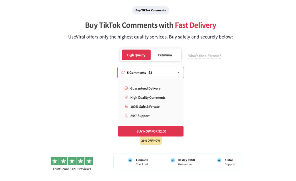 Buy TikTok Comments with fast Delivery