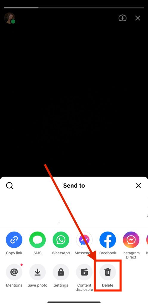 how to delete tiktok story
